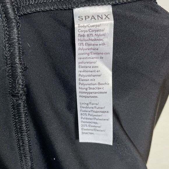 SPANX Moto Leggings Women's Medium Black Faux Leather Quilted Pull On Stretchy - Picture 8 of 9